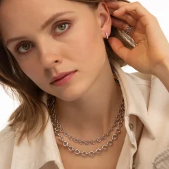 Infinity Huggie Earrings with Sapphires