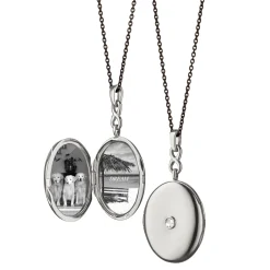 Infinity White Sapphire Locket Necklace