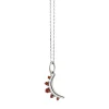 January Garnet "Moon" Sterling Silver Birthstone Necklace