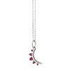 July Ruby "Moon" Sterling Silver Birthstone Necklace