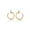 18K Gold Midi "Galaxy Wrap Hoop" Earrings with Diamonds