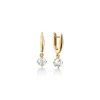 18K Gold "Points North" Earring with Rock Crystal