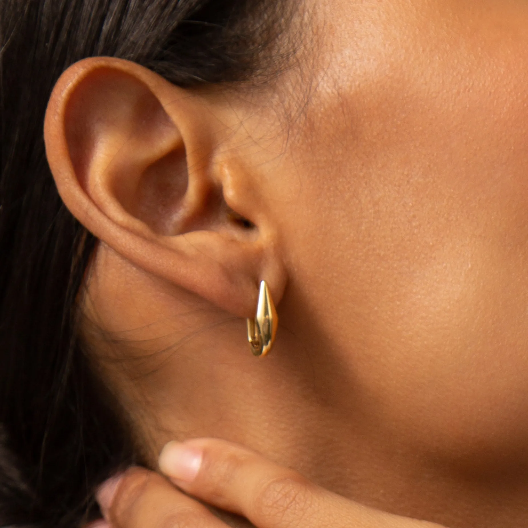18K Gold "Points North" Earring