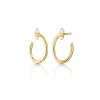 18K Gold Small Oval "Galaxy Wrap Hoop" Earrings with White Diamonds