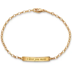 18K Yellow Gold "I Love You More" Petite Poesy Bracelet