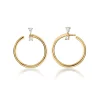 18K Yellow Gold Large "Galaxy Wrap Hoop" Earrings with Diamonds