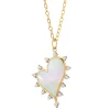 Large Mother of Pearl Heart Necklace with Diamonds