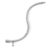 Luxe Graduated Round Bezel Set Diamond 18K White Gold Tennis Bracelet