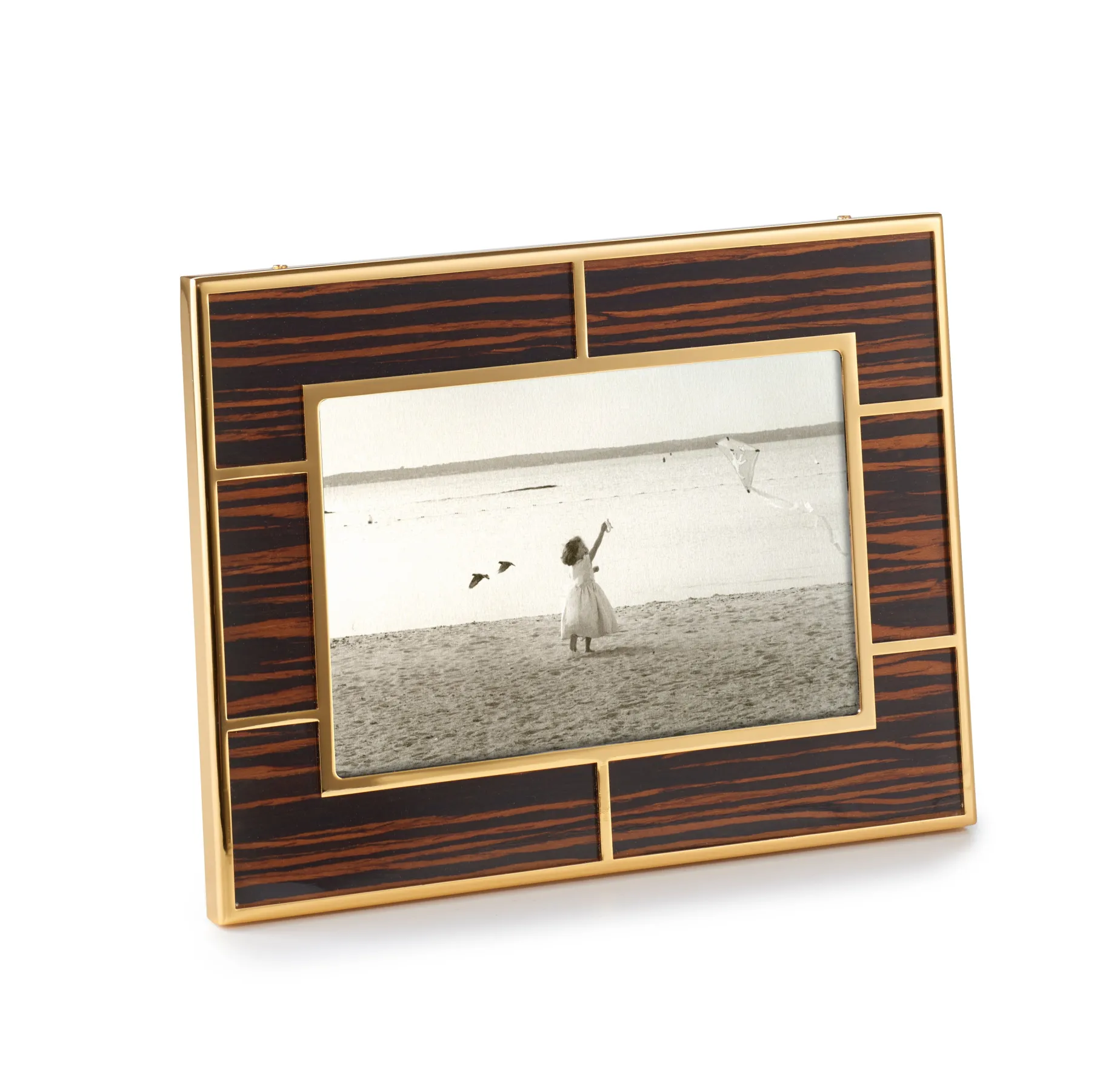 Macassar Wood & 24K Gold Plated Photo Frame