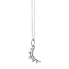 March Aquamarine "Moon" Sterling Silver Birthstone Necklace