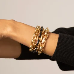 Marilyn Black Ceramic Link Bracelet