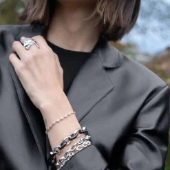 Marilyn Black Ceramic Link Bracelet