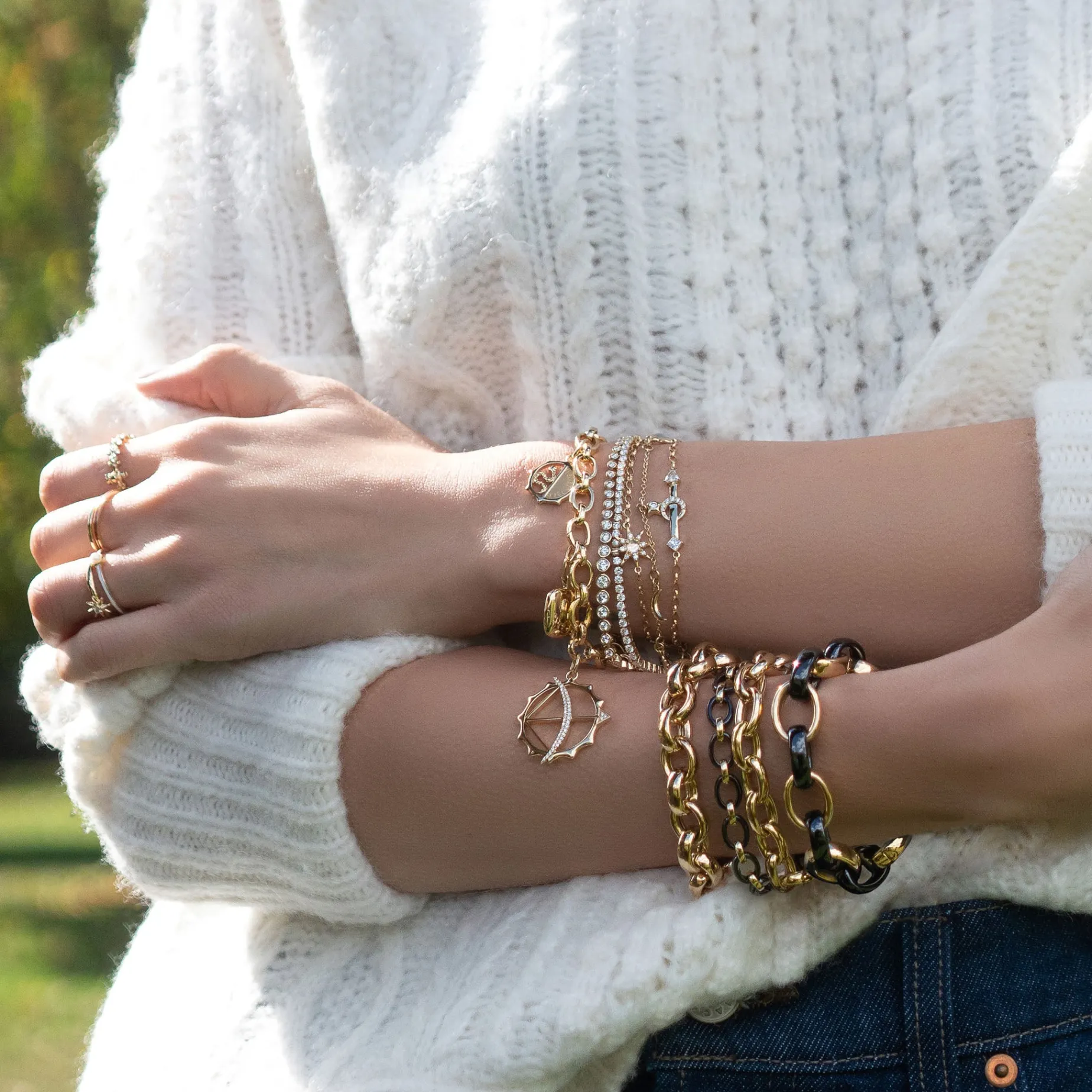 Marilyn Black Ceramic Link Bracelet