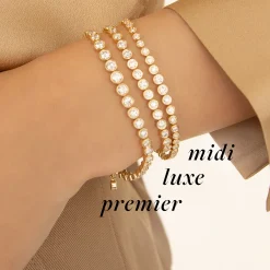 Midi Graduated Round Bezel Set Diamond Tennis Bracelet