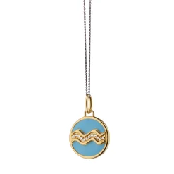 Mini "Aquarius" Enamel Vermeil Charm
