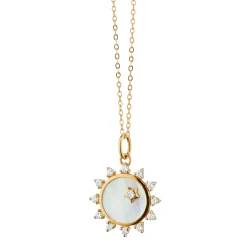 Mini Mother of Pearl Diamond "Happiness" Sun Charm