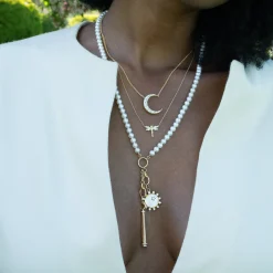 Mini Mother of Pearl Diamond "Happiness" Sun Charm