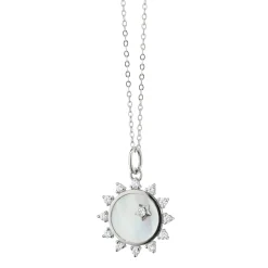 Mini Mother of Pearl Sapphire "Happiness" Sun Charm