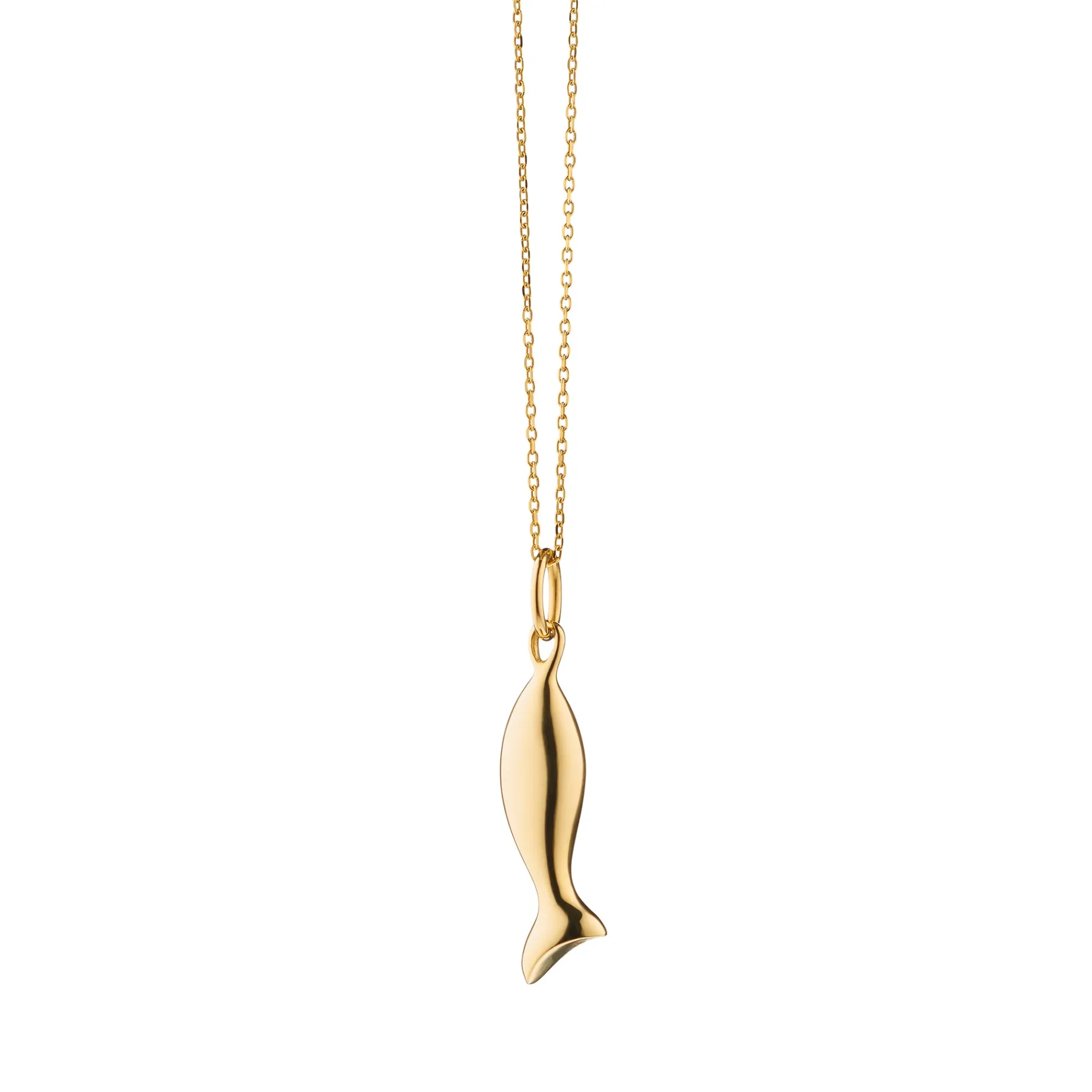 Mini "Perseverance" Fish 18K Gold Charm Necklace