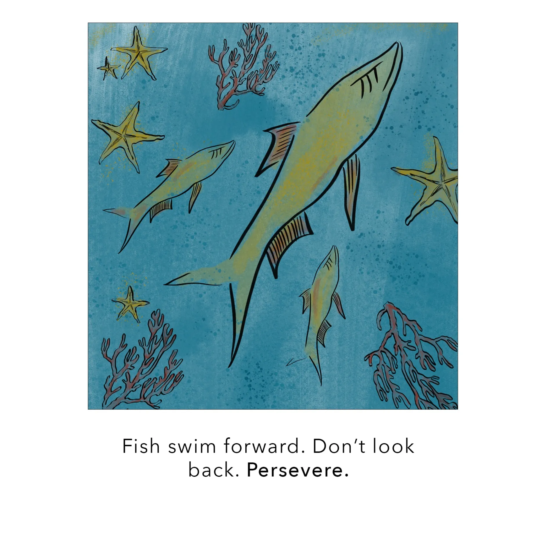 Mini "Perseverance" Fish 18K Gold Charm Necklace