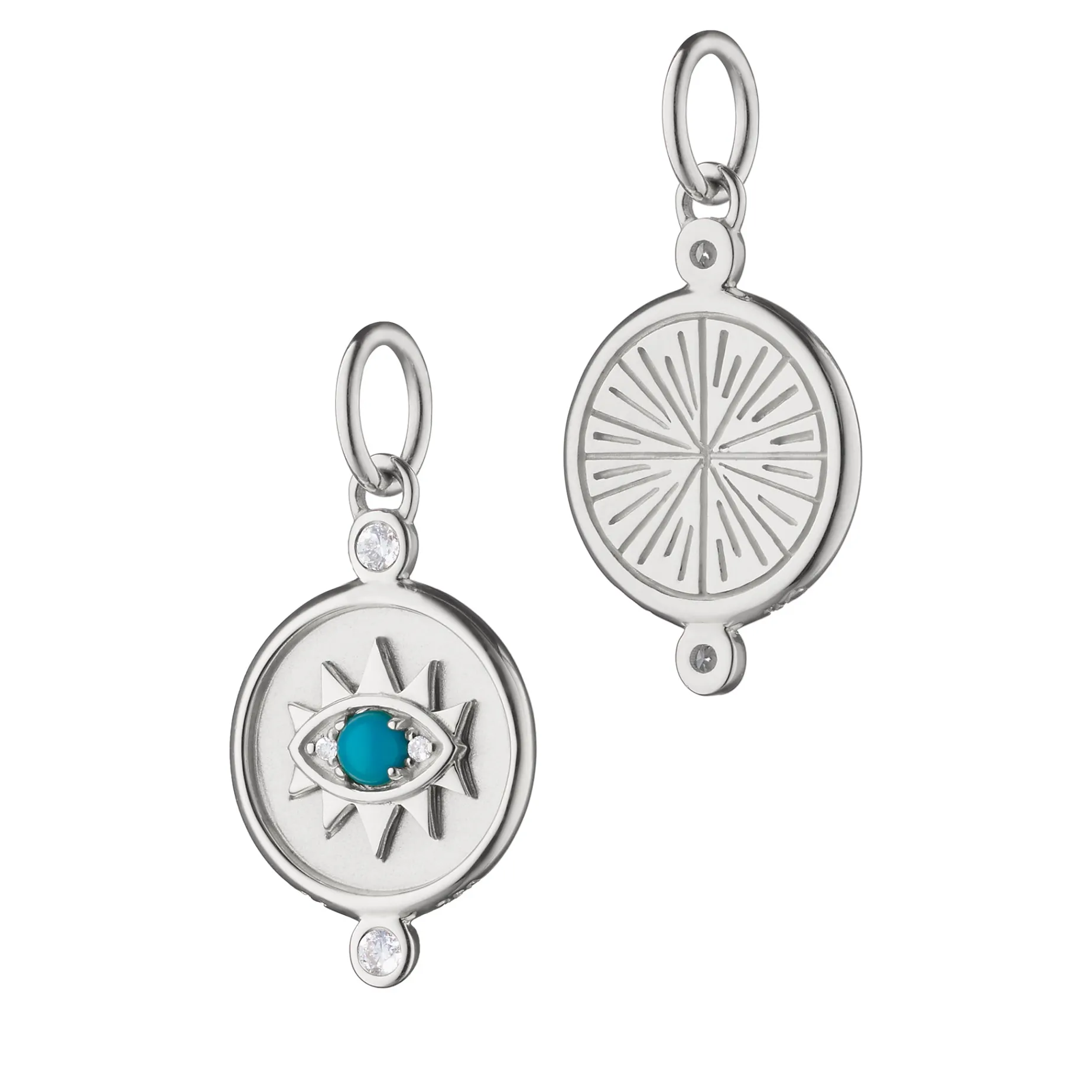 Mini "Protect" Evil Eye Sterling Silver Charm