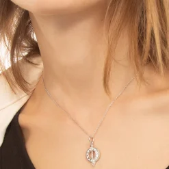 Mini Sterling Silver White Enamel Sundial Charm - Time is Precious