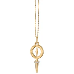 Mini “True North” Compass Key with Diamonds