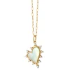 Mother of Pearl Heart Necklace with Diamonds