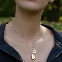 Mother of Pearl Mini "Protect" 18K Gold Evil Eye Charm