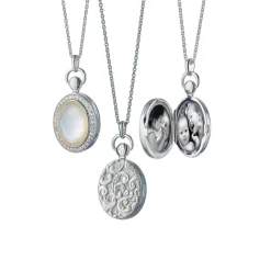 Mother of Pearl Petite Stone Locket Necklace