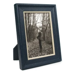 Navy Calfskin Frame with Cream Accent