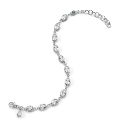 Oval Bezel Set Rock Crystal Tennis Bracelet