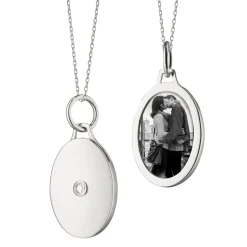 Oval Half Locket with Sapphire