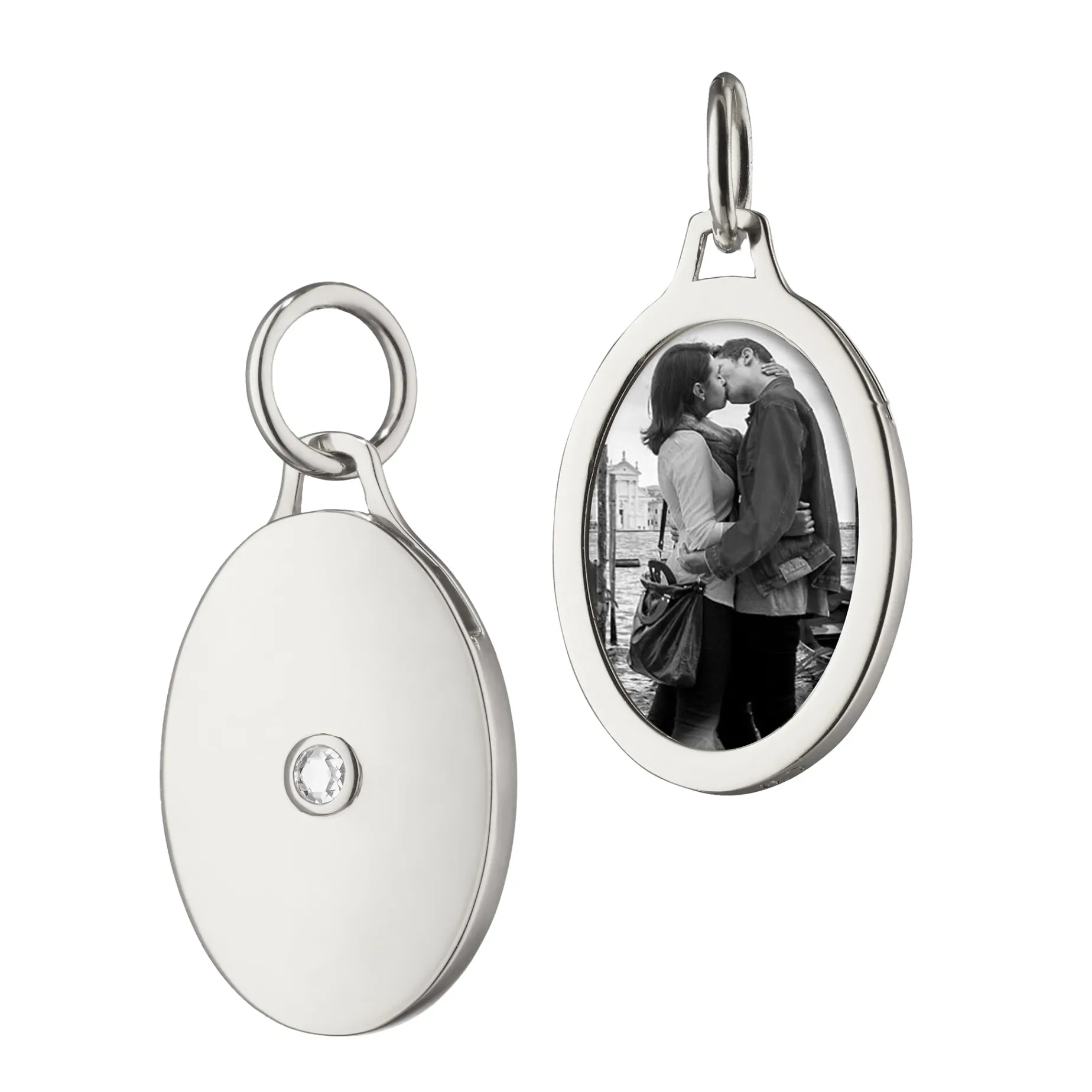Oval Half Locket with Sapphire