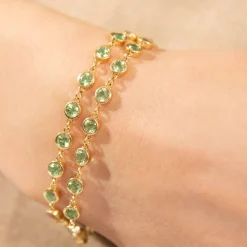 Peridot Tennis Bracelet in 18K Gold