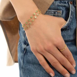 Peridot Tennis Bracelet in 18K Gold