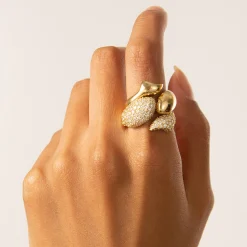 Perseverance Fish Pave Diamond 18K Ring