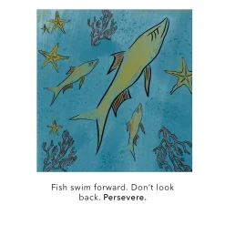 Perseverance White Ceramic and 18K Gold Fish