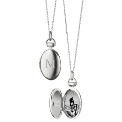Petite "Anna" Sterling Silver Engraved Locket Necklace
