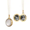 Petite Mother of Pearl Gold Locket Necklace
