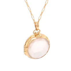 Petite Mother of Pearl Gold Locket Necklace