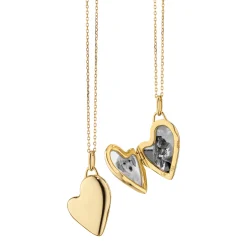 Petite Slim 18K Gold Heart Locket Necklace