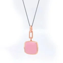 Pink Enamel Vermeil Cushion Locket