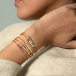 Pink Sapphire "Courage" Petite Poesy Bracelet