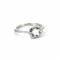 Points North Cushion Rock Crystal Ring with White Sapphires