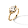 Points North Deep-Set Oval Rock Crystal Ring