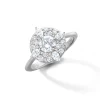 Points North Diamond 18K White Gold Ring with Round and Pear Shaped Diamonds
