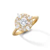 Points North Diamond Ring with Round and Pear Shaped Diamonds