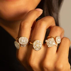 Points North Diamond Ring with Oval, Round and Pear Shaped Diamonds