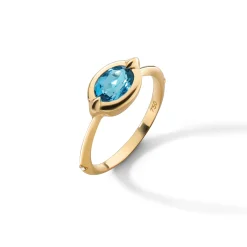 Points North London Blue Topaz Ring with Diamonds